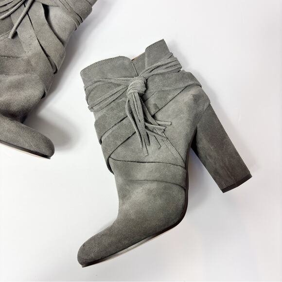 GIANNI BINI GRAY TASSEL HEELED WOMEN ZIP UP BOOTS SIZE 8.5 - Picture 6 of 7